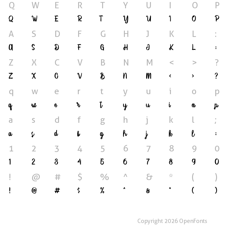 Character Map of Vector Type Regular