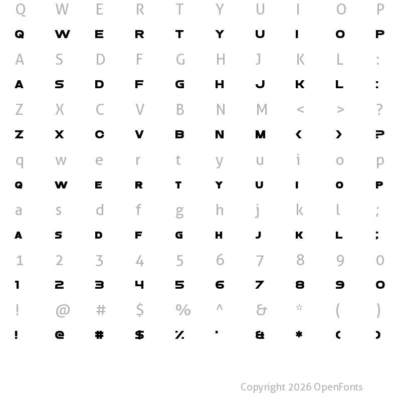 Character Map of Vegan Abattoir Regular