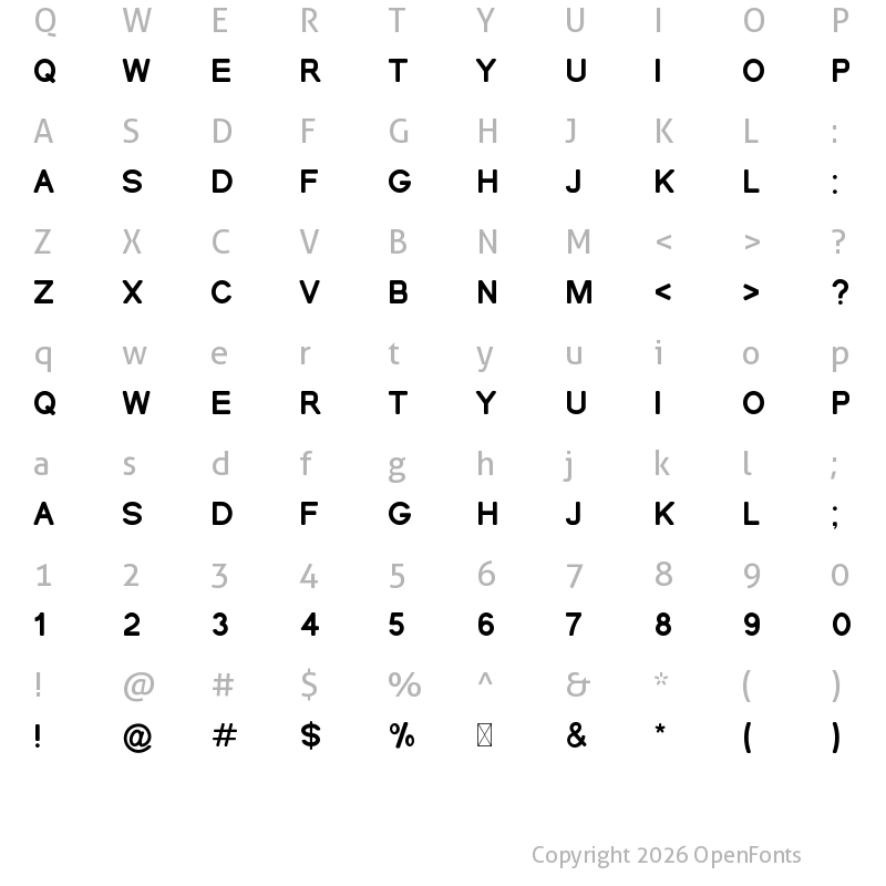 Character Map of VELLINE Regular