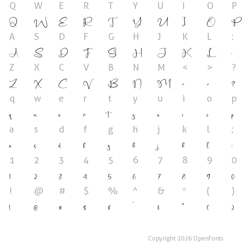 Character Map of Velvetglow Sentyla Regular