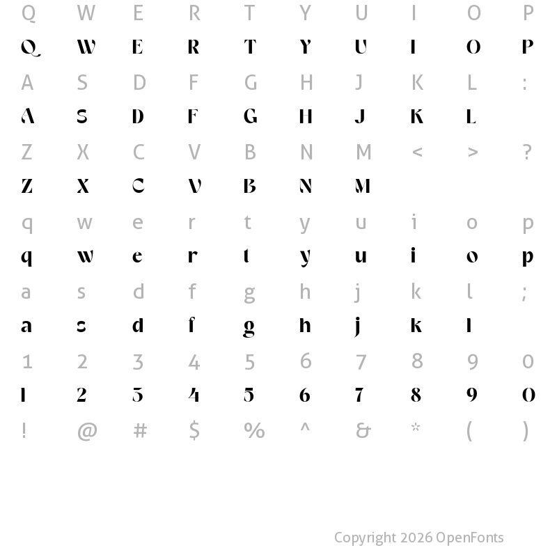 Character Map of VEMKA Regular