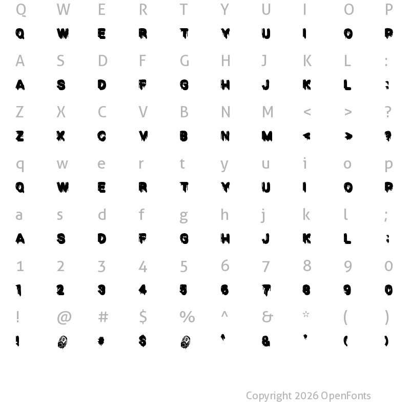 Character Map of VENGANZA Regular