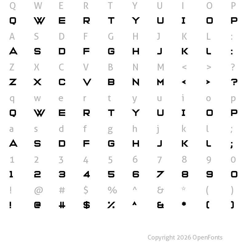 Character Map of Venite Adoremus Straight Regular