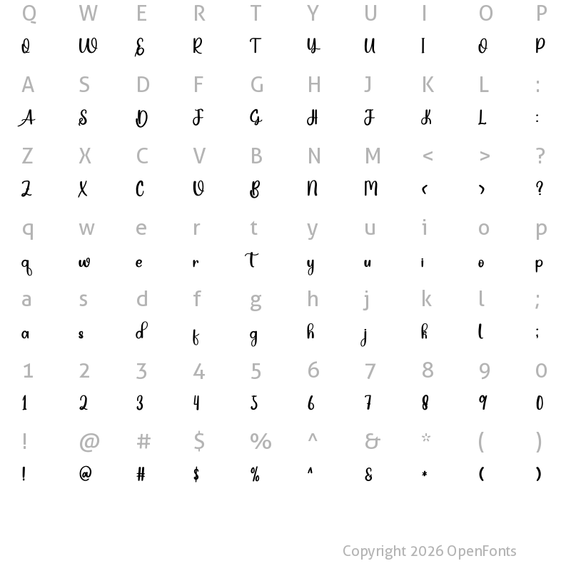 Character Map of Venom Regular