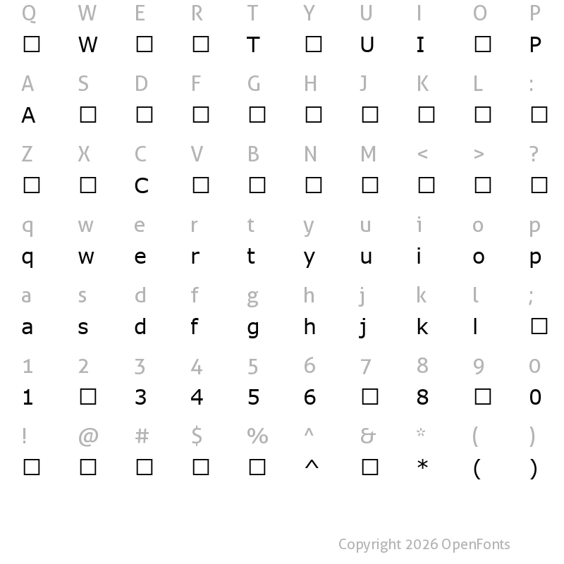 Character Map of VerdanaPro-Regular ?