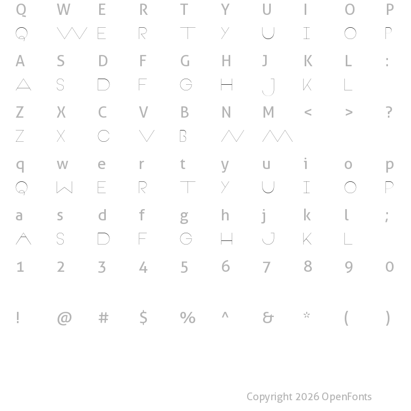 Character Map of Veron Regular