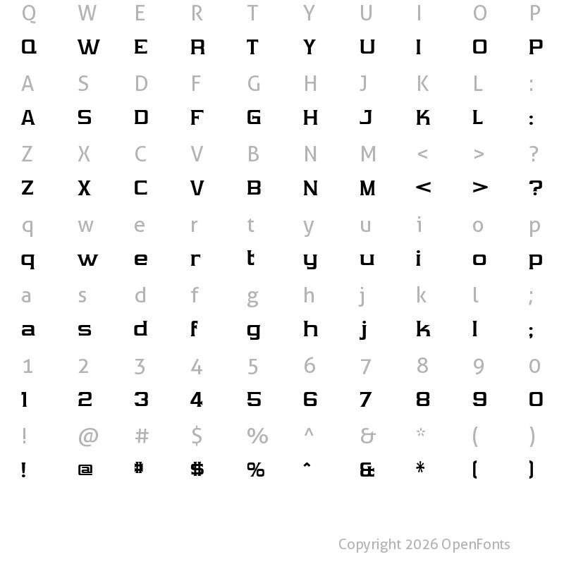 Character Map of Vibrocentric Bold