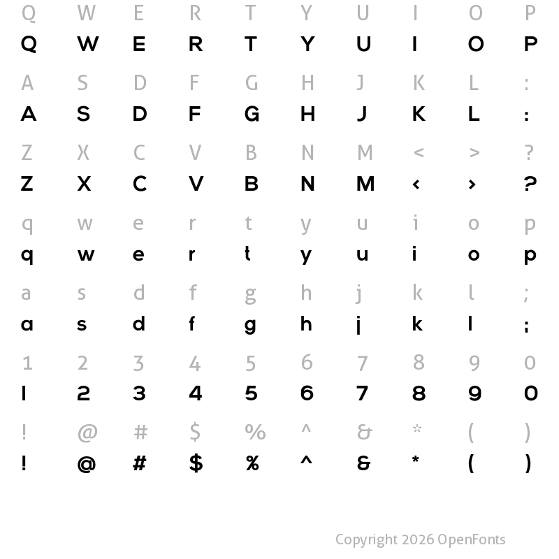 Character Map of Vice City Sans Regular