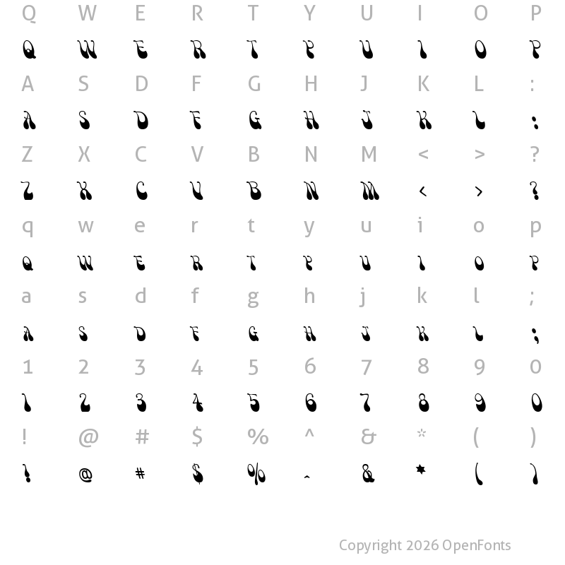 Character Map of Victor Moscoso Regular