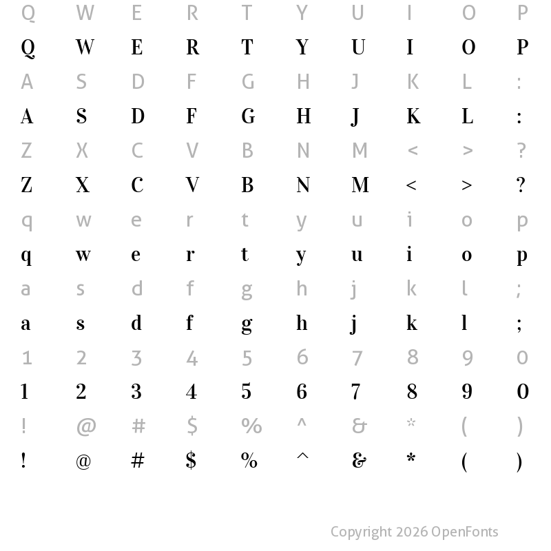 Character Map of Vidaloka Regular