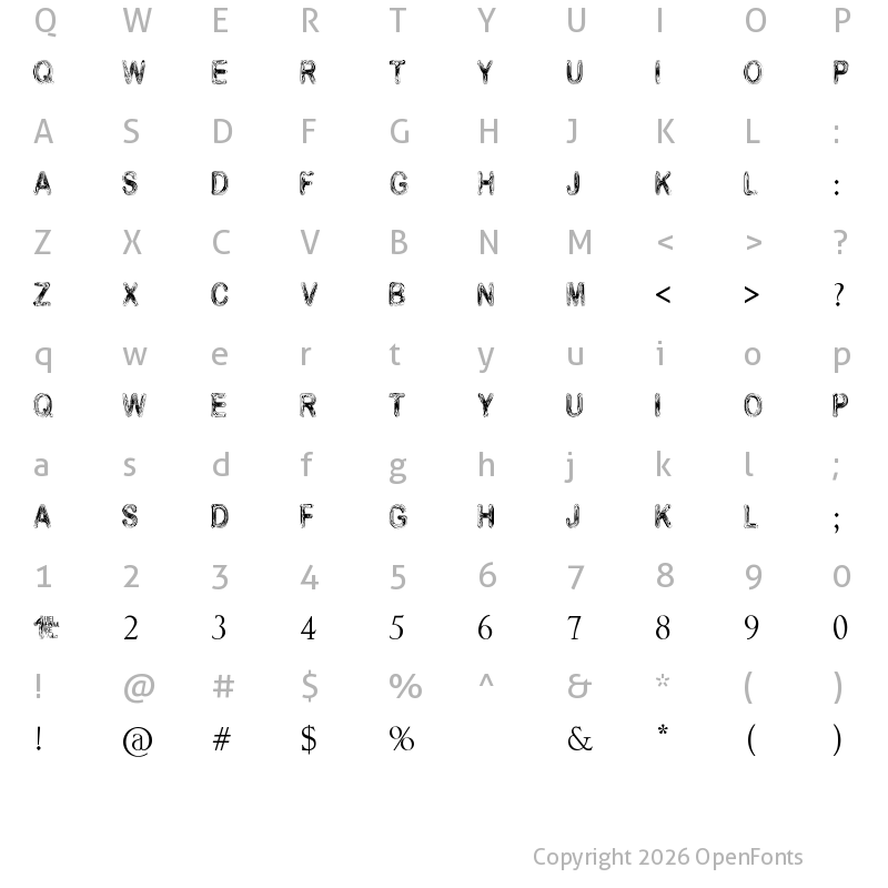 Character Map of Vidka Woodcraft Regular