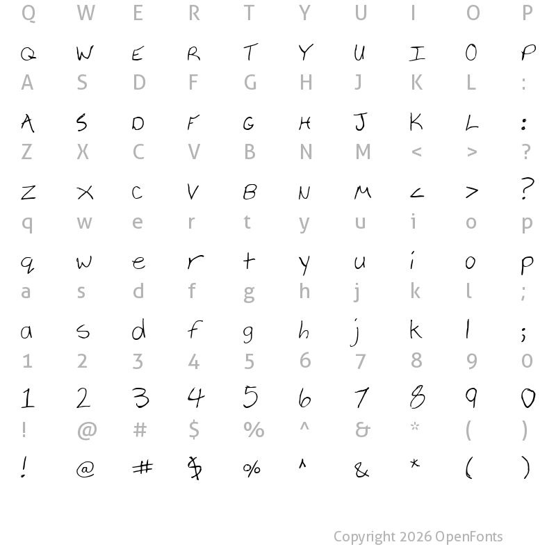 Character Map of vielkalahizo Regular