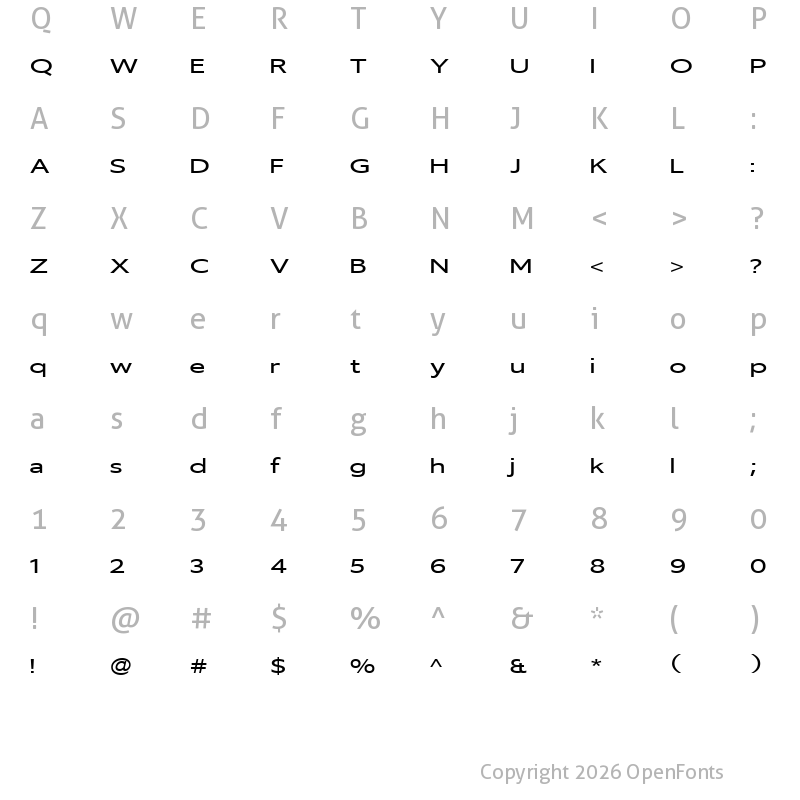 Character Map of Vilsuve Regular