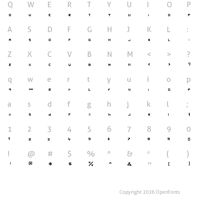 Character Map of vinc Regular
