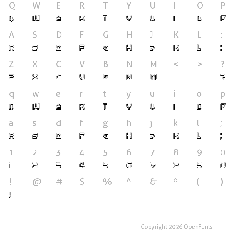 Character Map of Vineyard Regular