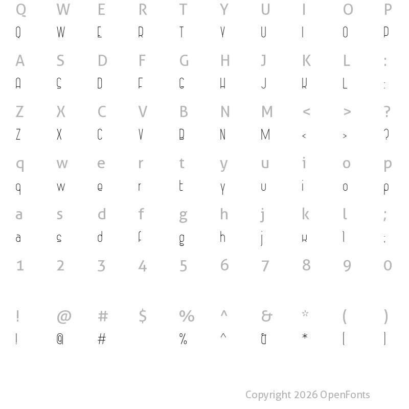 Character Map of Vintage Straps Light