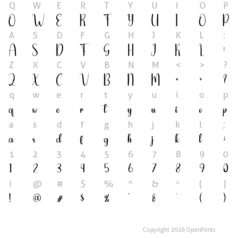 Character Map of Vintage Valentine Regular