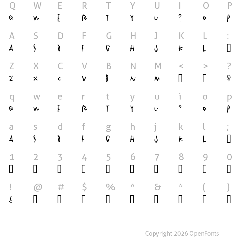 Character Map of Vinterstad Regular