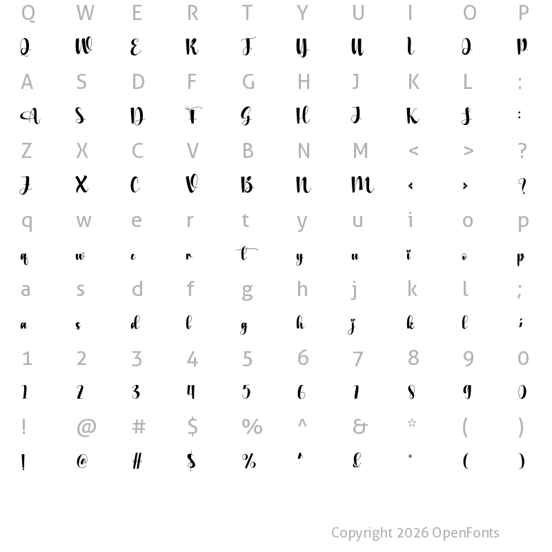 Character Map of Violin Regular