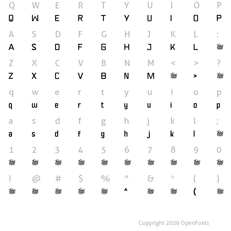Character Map of VIPROX Personal Use