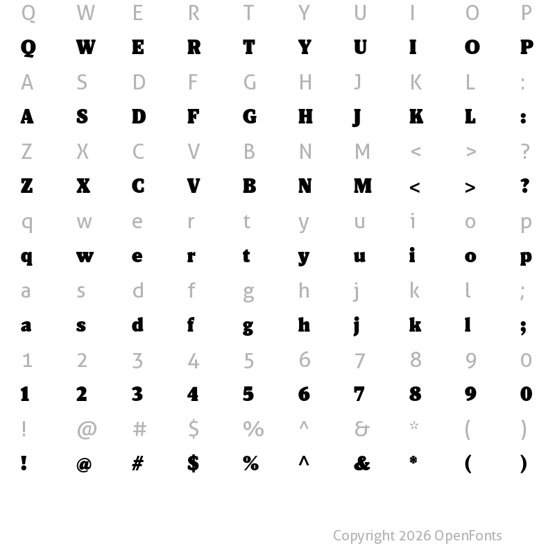 Character Map of Viroqua Black