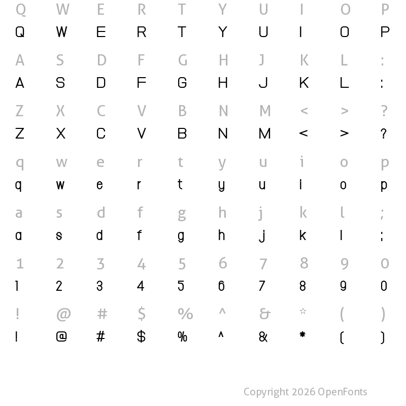 Character Map of Volpedo Medium Regular