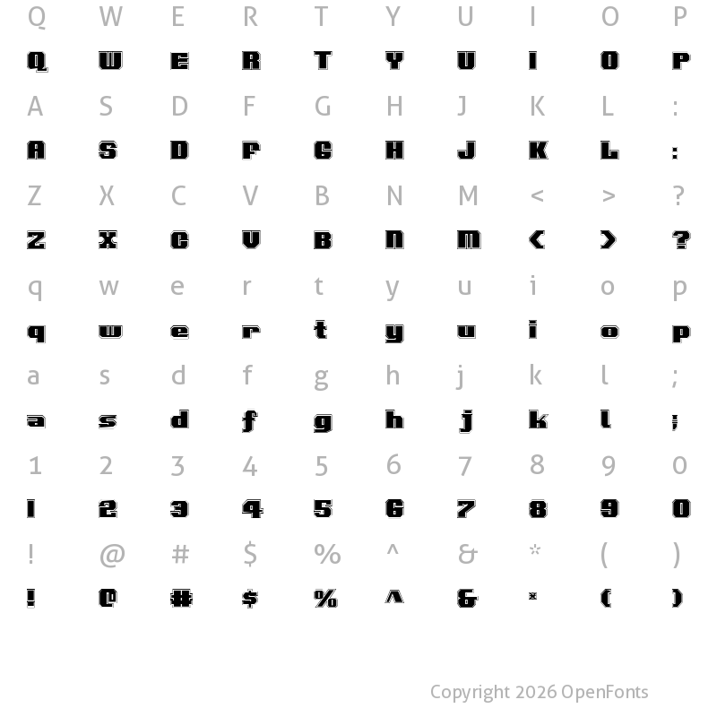 Character Map of Voortrekker Pro Regular