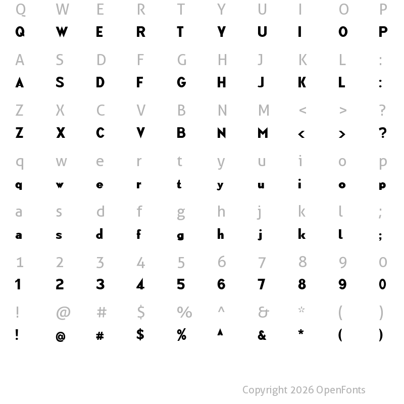 Character Map of Vorgang Regular