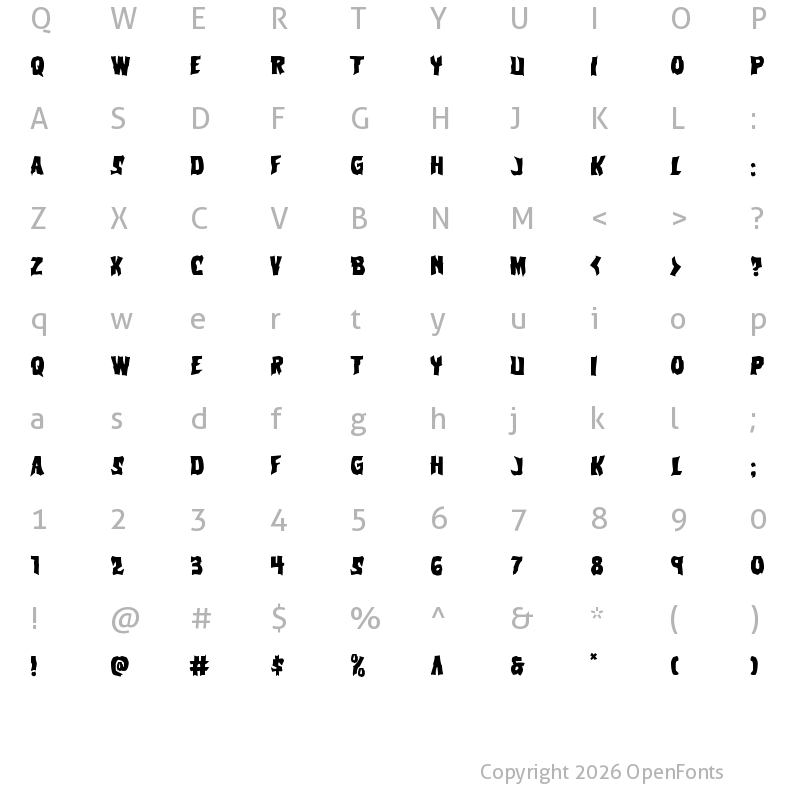 Character Map of Vorvolaka Regular