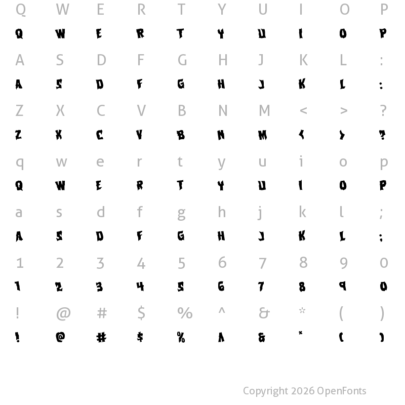 Character Map of Vorvolaka Rotated Regular