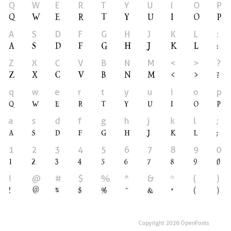Character Map of VTCSwitchbladeRomance Tall