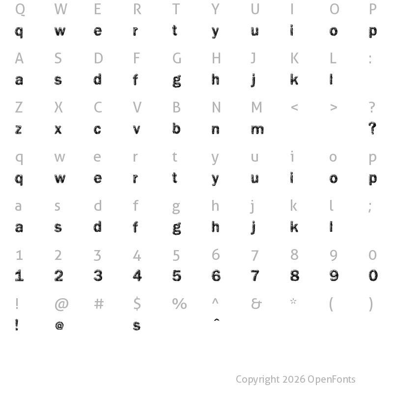 Character Map of vtks giz Regular