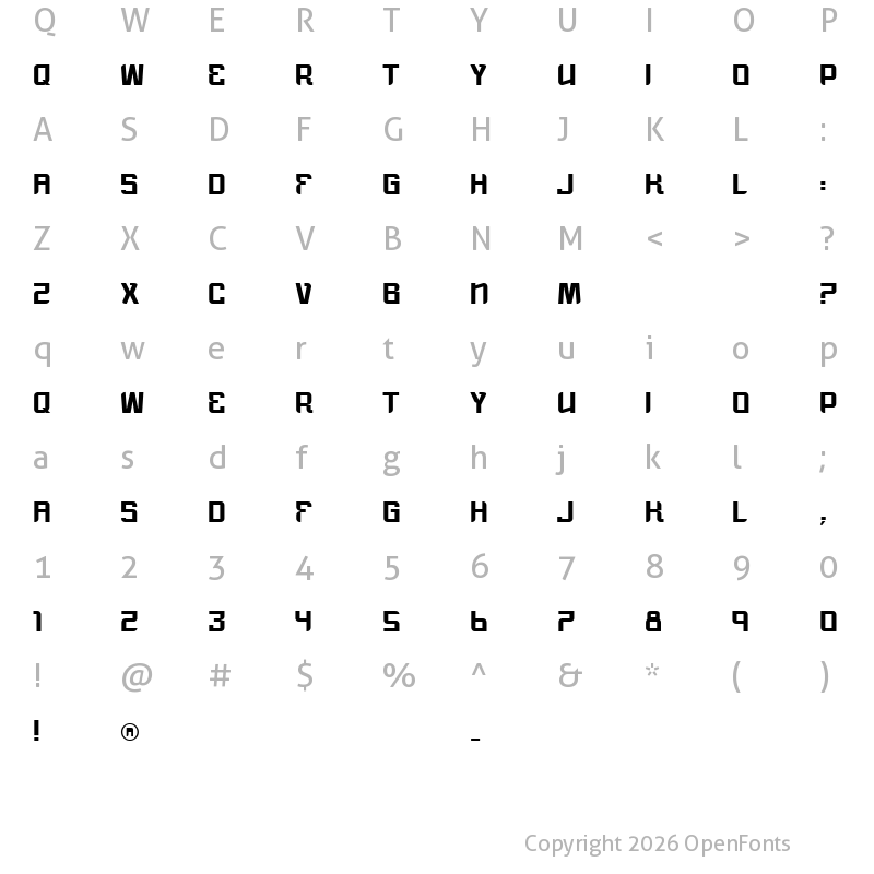 Character Map of vtks morning rain Regular