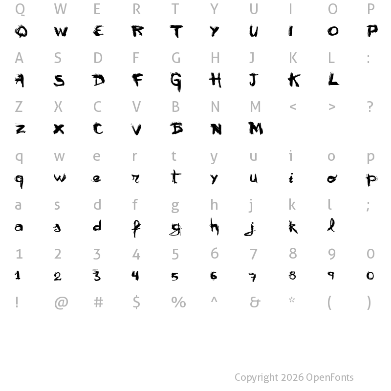 Character Map of VTKS  mural Regular