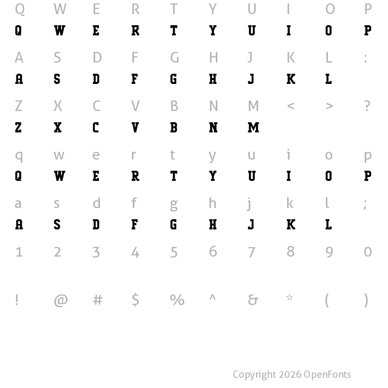 Character Map of VTKS PREDATOR Regular