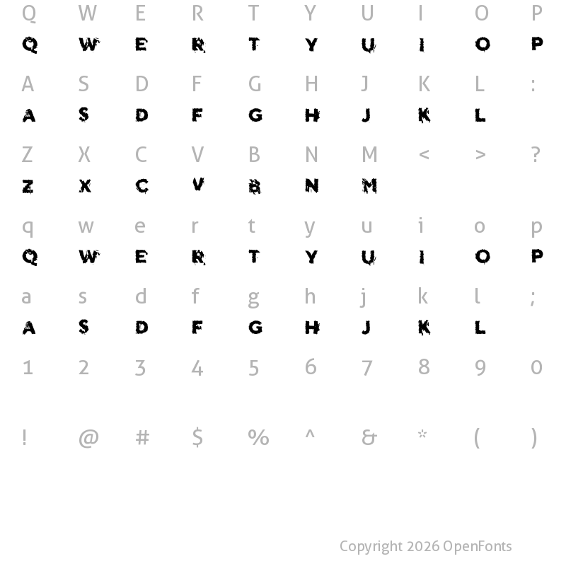 Character Map of Vtks Relpius Regular