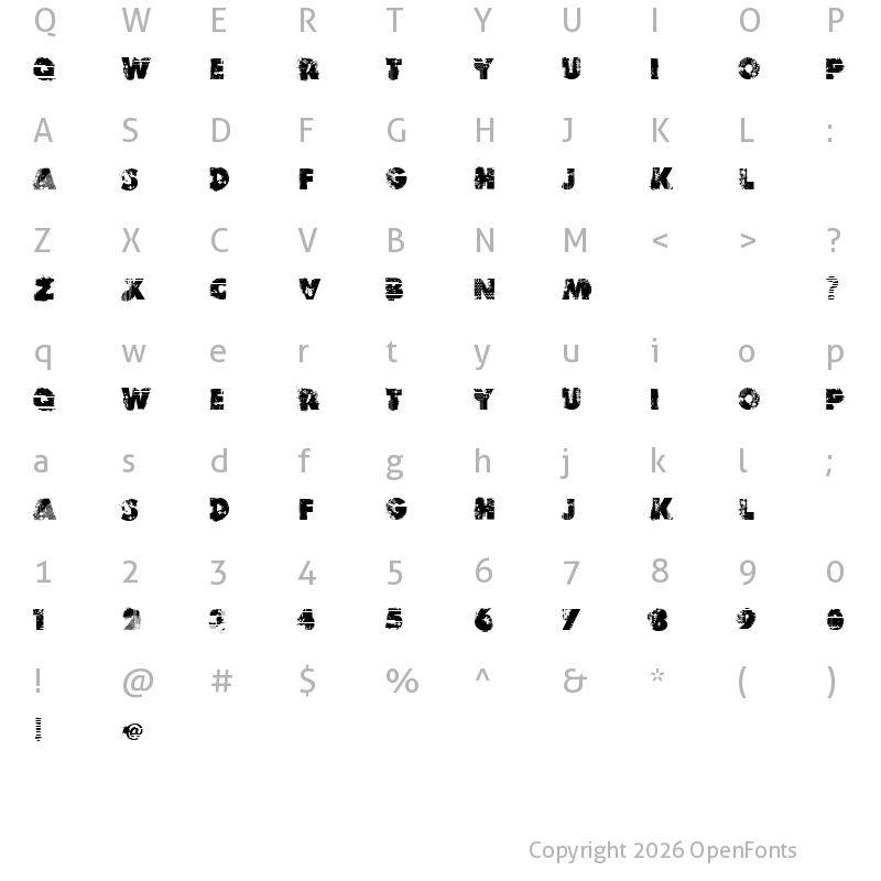 Character Map of VTKS REVERSO Regular