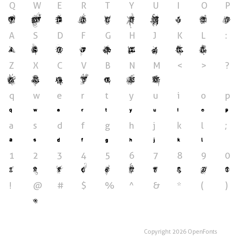 Character Map of Vtks Revolt Regular