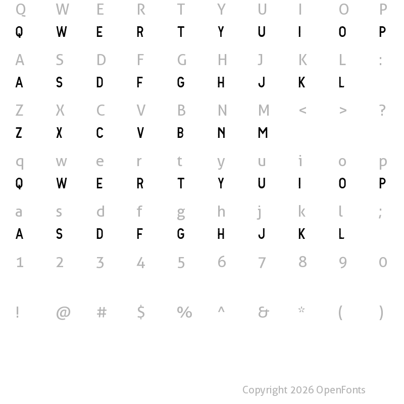 Character Map of Vtks Sucess Regular