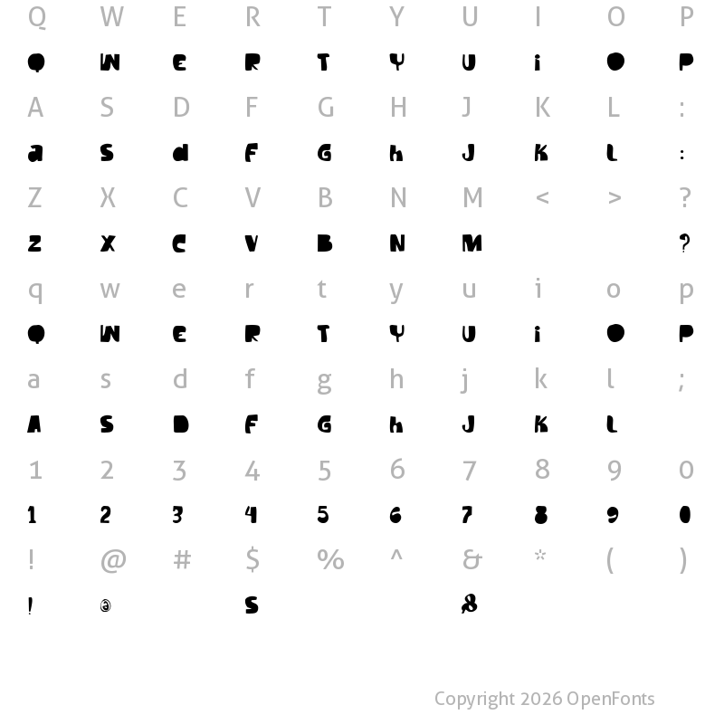 Character Map of Vtks Tilt Regular