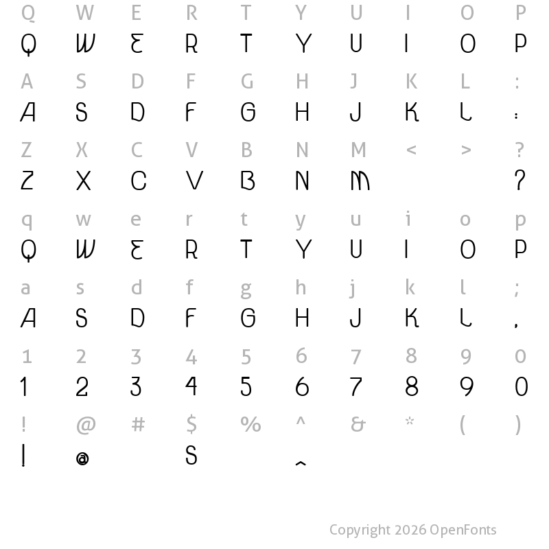 Character Map of vtks unidade bold Regular