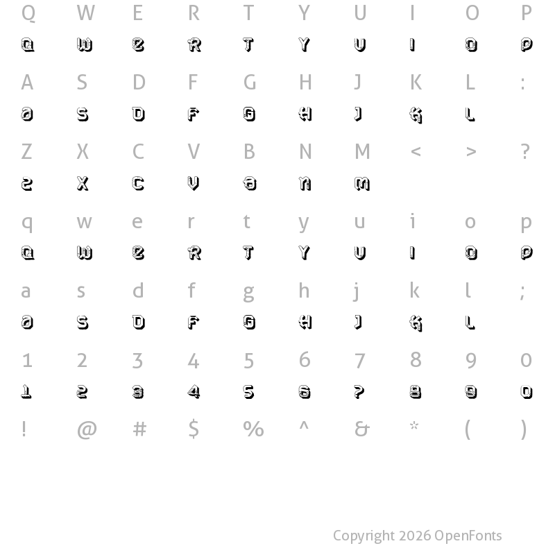 Character Map of VTKS URBAN TIME 3 d Regular