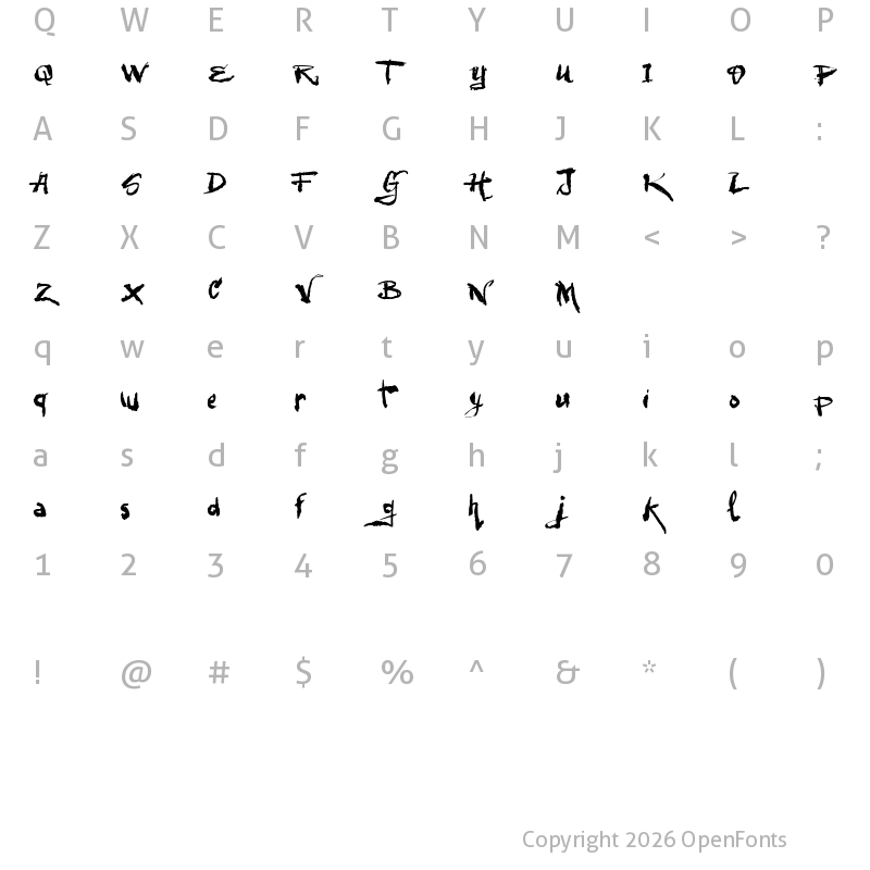 Character Map of VTKS Urbanizart Regular