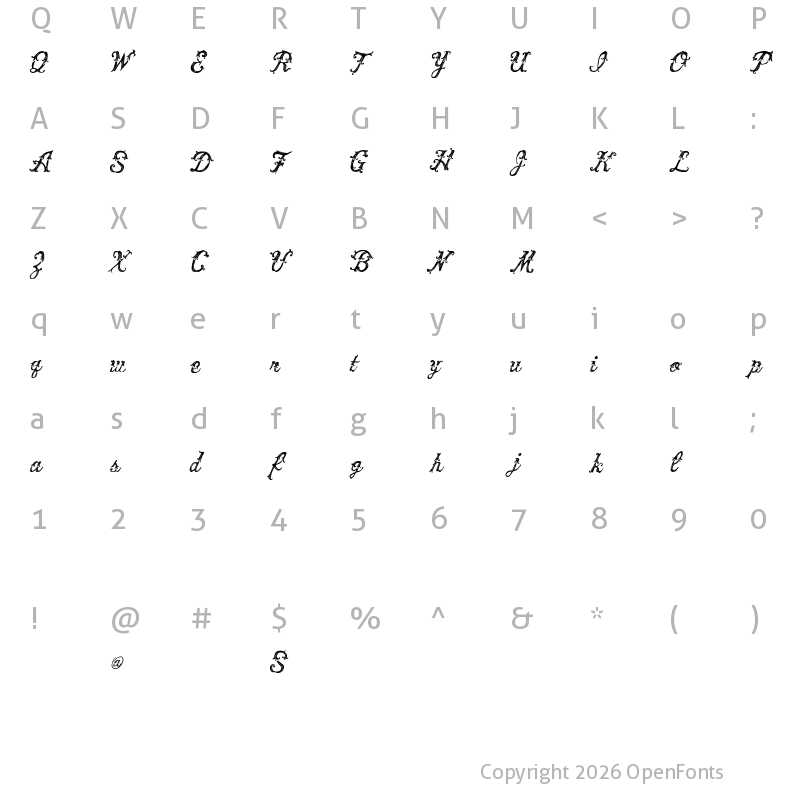 Character Map of Vtks Victory Regular