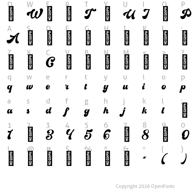 Character Map of VVDS_Pacifica-Regular ?