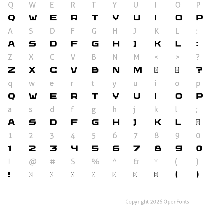 Character Map of Wadik Bold