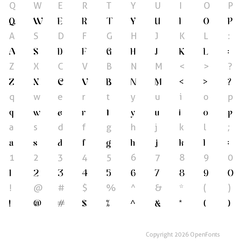 Character Map of Waffle Mango Regular
