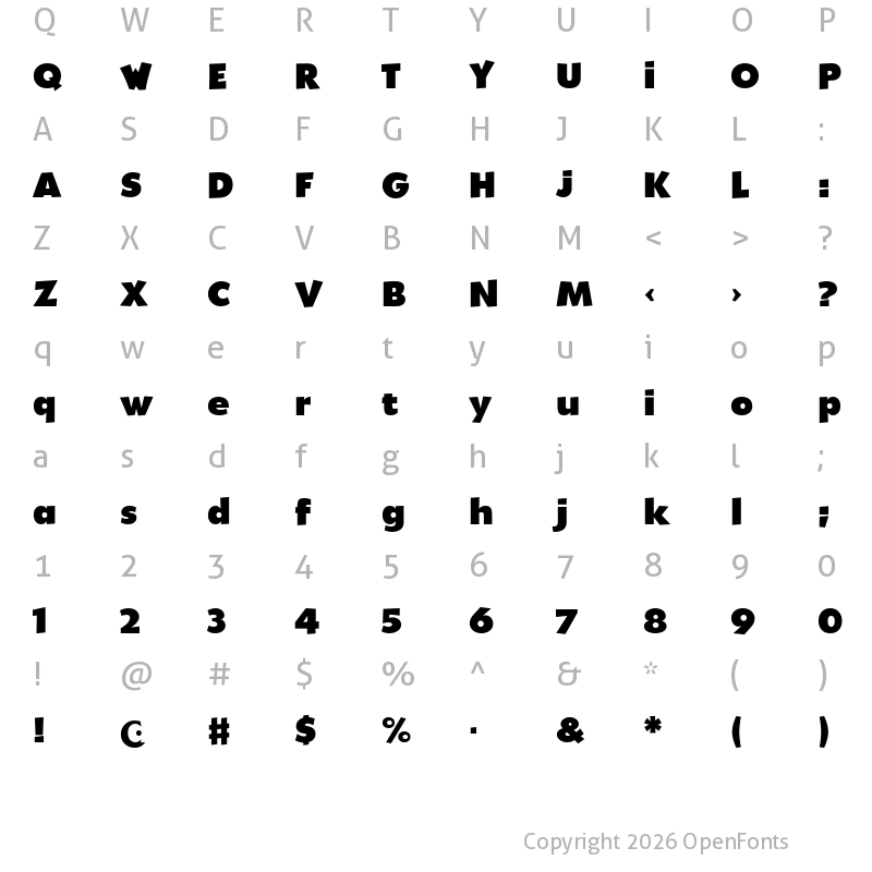 Character Map of Walibi0615 Bold