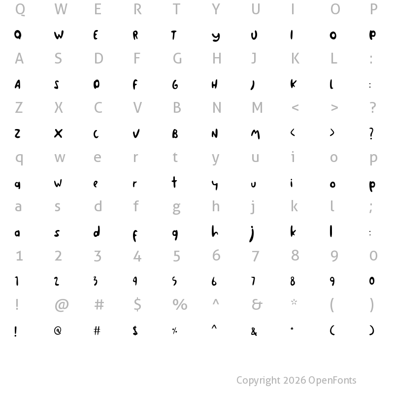 Character Map of Waliny Regular