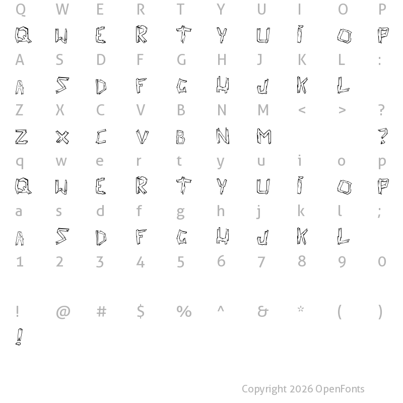 Character Map of walk the plank Regular